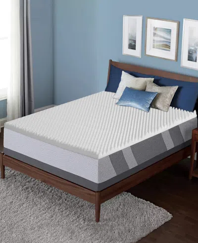 Payton 2" Convoluted Foam Mattress Topper, Twin In White