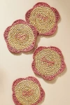 Payton James Handwoven Bow Coasters, Set Of 4 In Pink