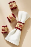 Payton James Handwoven Bow Napkin Rings, Set Of 4 In Red