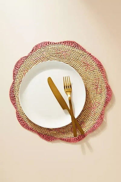 Payton James Handwoven Bow Placemat In Pink