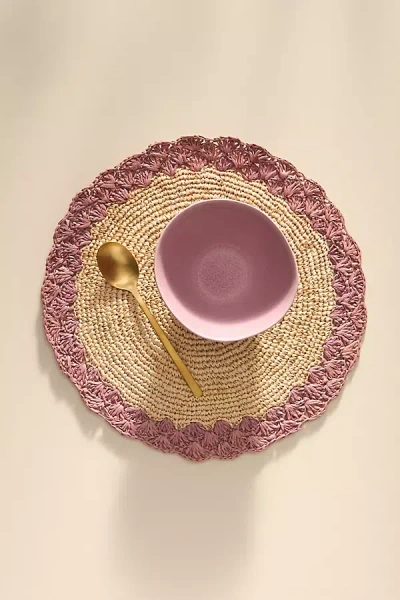 Payton James Handwoven Round Placemat In Purple
