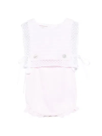 Paz Rodriguez Babies' Alaia Lace-trim Romper In White