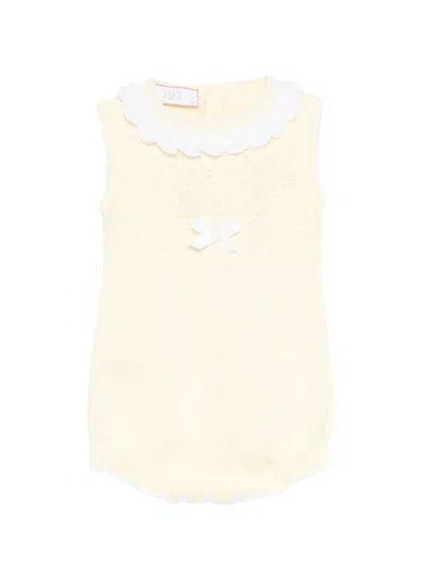 Paz Rodriguez Babies' Albor Lace-trim Body In Yellow