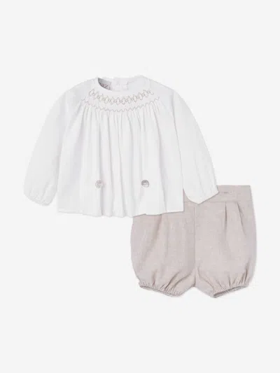 Paz Rodriguez Baby Blouse And Short Set In Multi