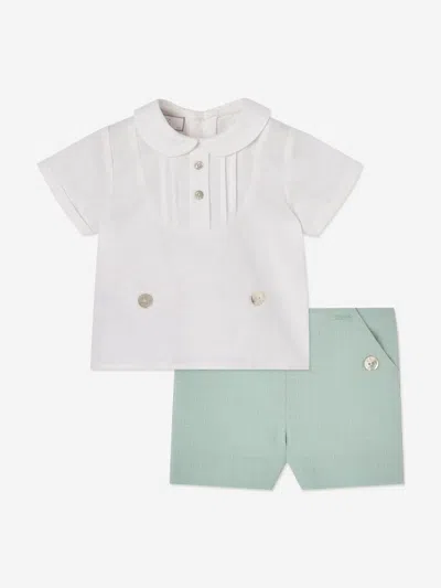Paz Rodriguez Baby Boys Cotton And Linen Woven Short Set In Multi