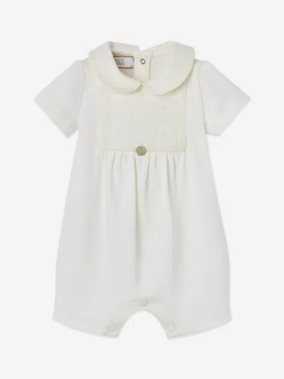 Paz Rodriguez Baby Boys Cotton Interlock Romper In White