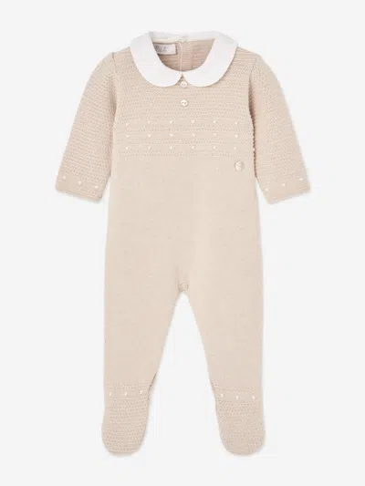 Paz Rodriguez Baby Boys Cotton Knit Babygrow In Neutral