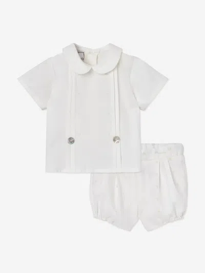 Paz Rodriguez Baby Boys Cotton Short Set In White
