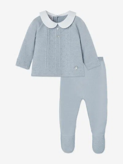 Paz Rodriguez Kids'  Baby Boys Knitted 2 Piece Babygrow Set In Blue