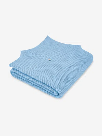 Paz Rodriguez Kids' Baby Boys Wool Knitted Shawl In Blue