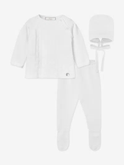Paz Rodriguez Kids'  Baby Cotton 3 Piece Set In White