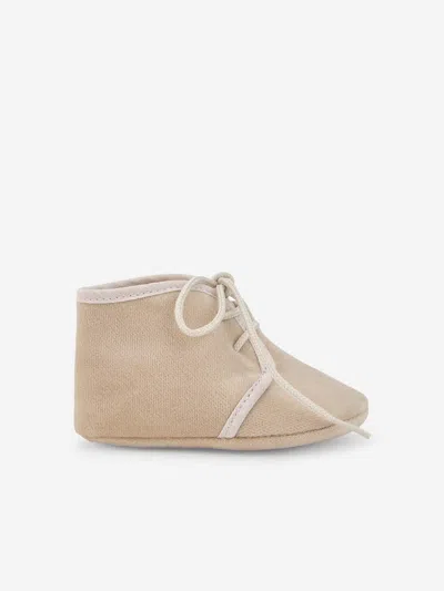 Paz Rodriguez Baby Cotton Booties In Sand
