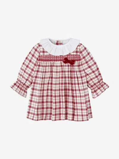 Paz Rodriguez Baby Girls Checked Dress In Red