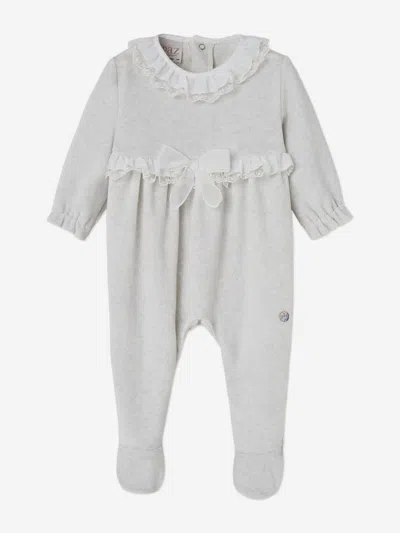 Paz Rodriguez Kids'  Baby Girls Cotton Babygrow In Gray