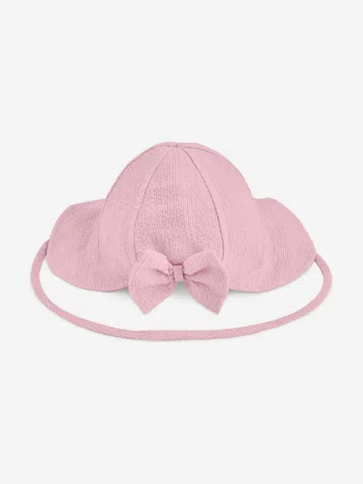 Paz Rodriguez Kids'  Baby Girls Cotton Hat With Bow In Pink