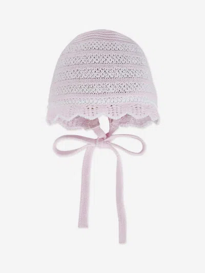 Paz Rodriguez Kids'  Baby Girls Cotton Knit Bonnet In Pink