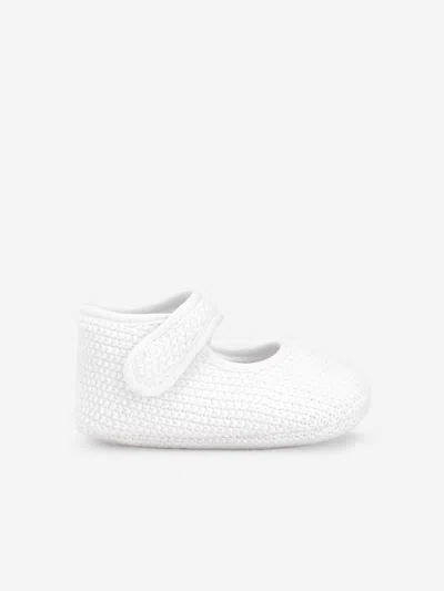 Paz Rodriguez Kids' Baby Girls Cotton Knit Pre-walkers In White