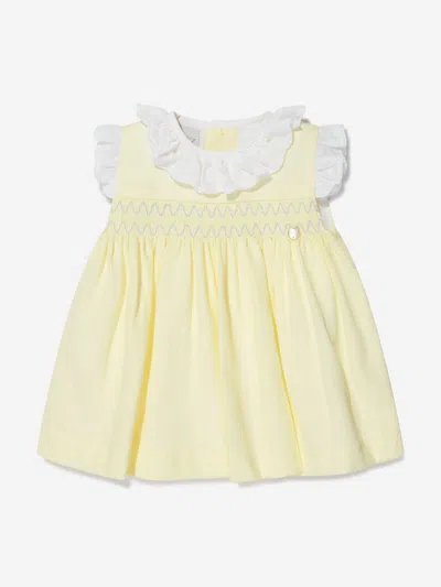 Paz Rodriguez Baby Girls Cotton Smocked Dress In Yellow