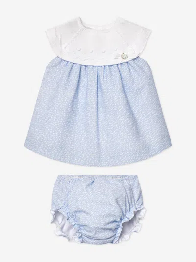 Paz Rodriguez Baby Girls Dress And Bloomers Set In Blue