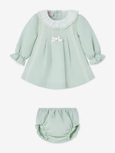 Paz Rodriguez Baby Girls Dress And Bloomers Set In Green