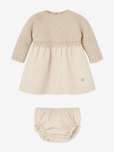 Paz Rodriguez Baby Girls Dress And Bloomers Set In Brown