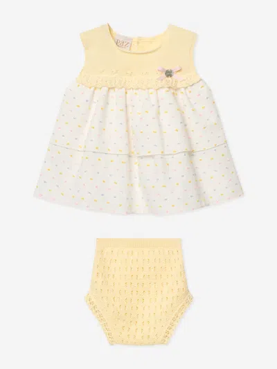 Paz Rodriguez Baby Girls Dress And Bloomers Set In Yellow