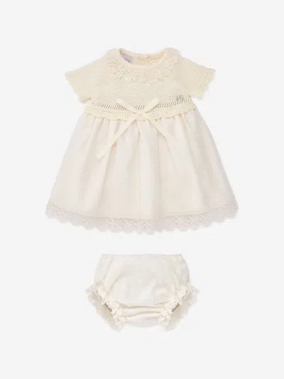 Paz Rodriguez Baby Girls Dress With Bloomers In Neutral
