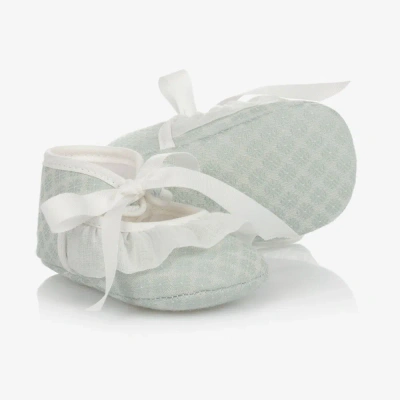 Paz Rodriguez Baby Girls Green Ribbon Shoes