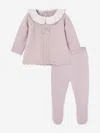 Paz Rodriguez Baby Girls Knitted 2 Piece Babygrow Set In Purple