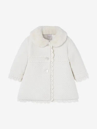 Paz Rodriguez Kids' Baby Girls Knitted Coat In White