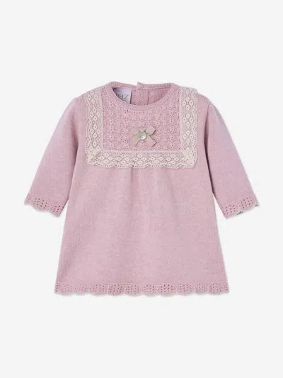 Paz Rodriguez Baby Girls Knitted Dress In Pink