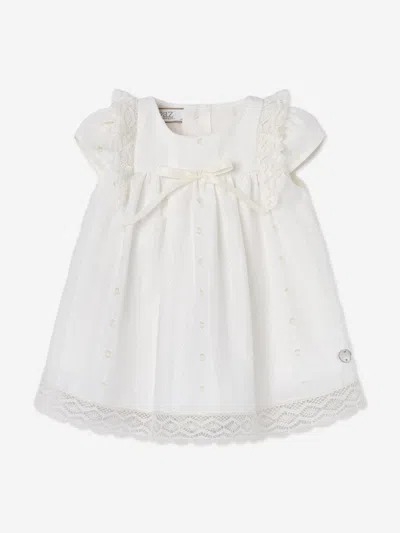 Paz Rodriguez Baby Girls Lace Trim Ceremony Dress In White