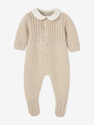 Paz Rodriguez Kids' Baby Knitted Babygrow In Brown