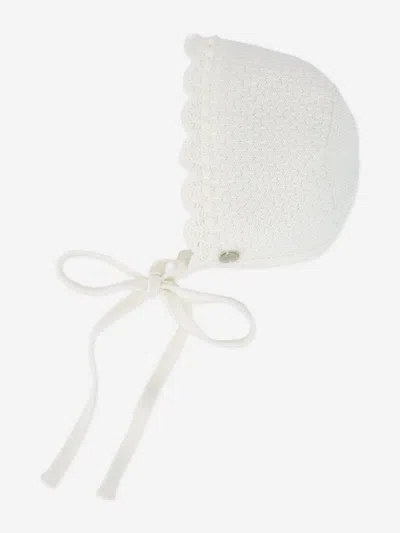 Paz Rodriguez Baby Knitted Bonnet In White