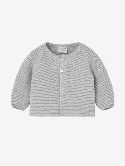 Paz Rodriguez Baby Knitted Cardigan In Gray