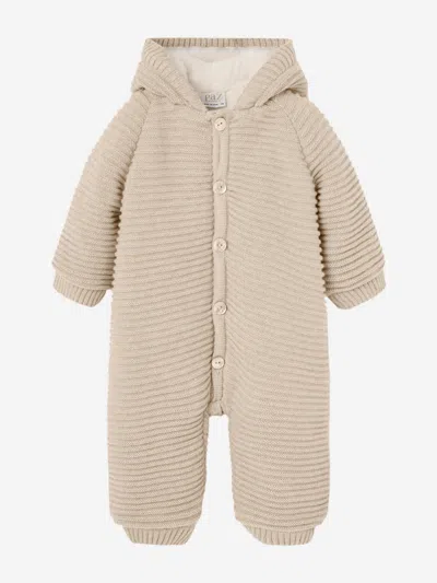 Paz Rodriguez Baby Knitted Pramsuit In Neutral