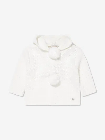 Paz Rodriguez Baby Wool Knitted Coat In Ivory