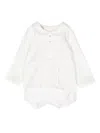 Paz Rodriguez Bib-collar Cotton Babygrow Set In White
