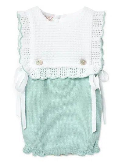 Paz Rodriguez Babies' Bib-collar Romper In Green