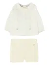 Paz Rodriguez Bow-detailed Pleated Shorts Set In Neutral