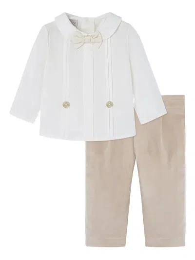 PAZ RODRIGUEZ BOW-EMBELLISHED PLEATED TROUSER SET