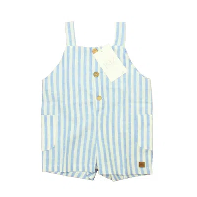 Paz Rodriguez Kids' Boys Blue White Romper