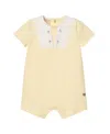 Paz Rodriguez Boys' Interlock Short Romper - Baby In Yellow/white