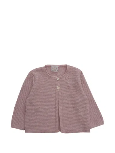 Paz Rodriguez Babies' Button Long-sleeve Cardigan In Pink