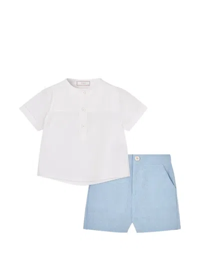 Paz Rodriguez Buttoned Shorts Set In White