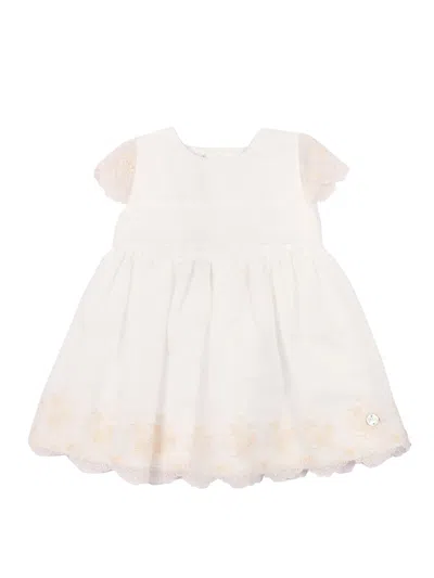 Paz Rodriguez Woven Infant Girl Dress "ceremonia V26" In Neutral