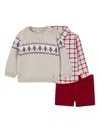 Paz Rodriguez Baby Boys 3 Piece Short Set In Multi
