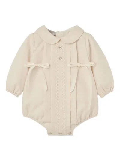 Paz Rodriguez Babies' Collared Bodysuit In Neutral