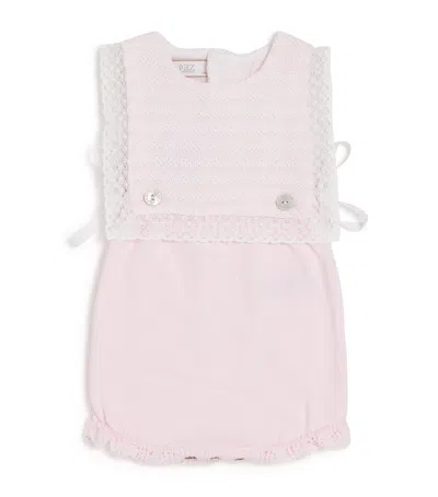Paz Rodriguez Kids' Cotton Alaia Playsuit In Pink