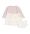 Paz Rodriguez Cotton-blend Knitted Dress And Bloomers Set In Neutral